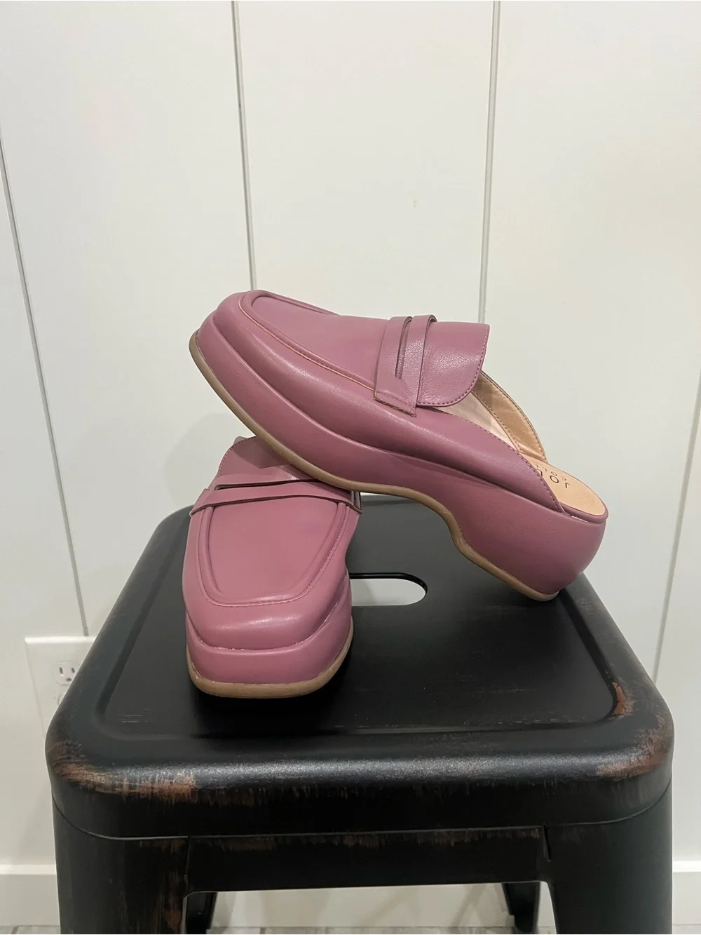 Women's Mauve Platform Loafer Flats